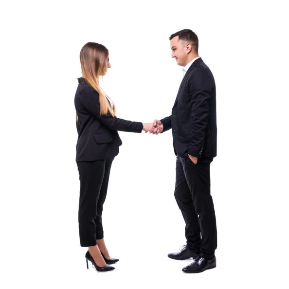 Hombre y Mujer Dandose las manos